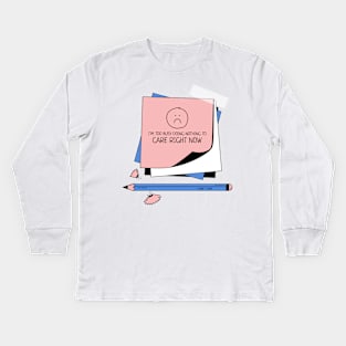 Too busy doing nothing to care Kids Long Sleeve T-Shirt